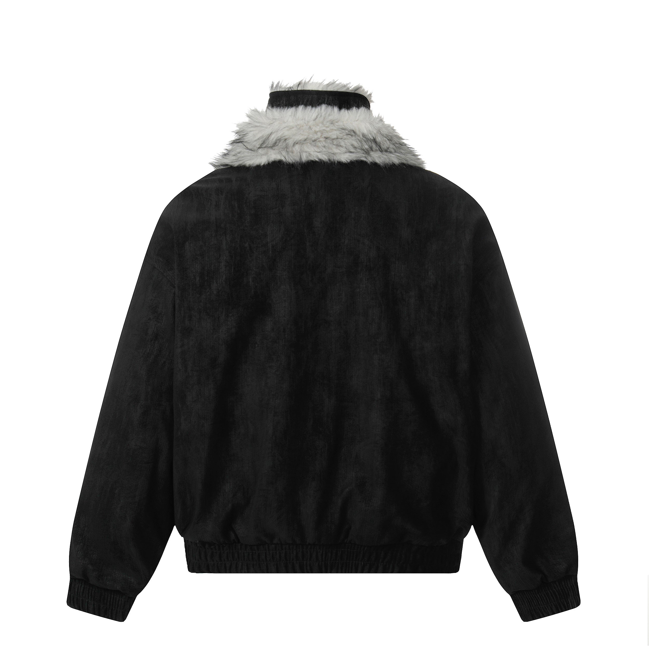 3-6-5.shop Faux Fur Trim High-Neck Bomber Jacket
