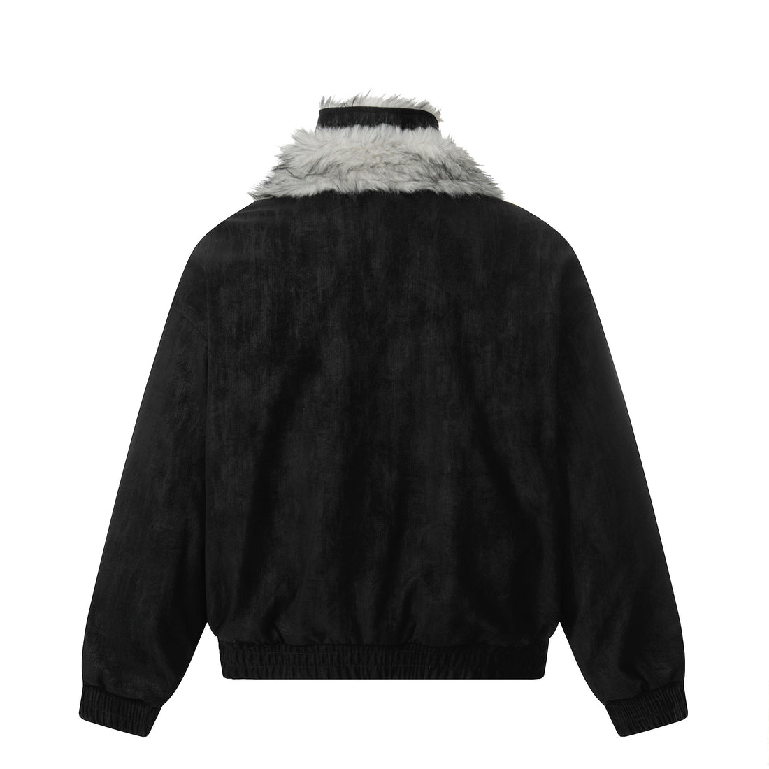 3-6-5.shop Faux Fur Trim High-Neck Bomber Jacket