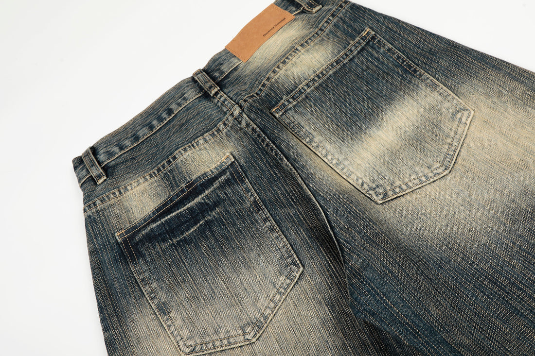 3-6-5.shop Vintage Washed Loose Denim Pants