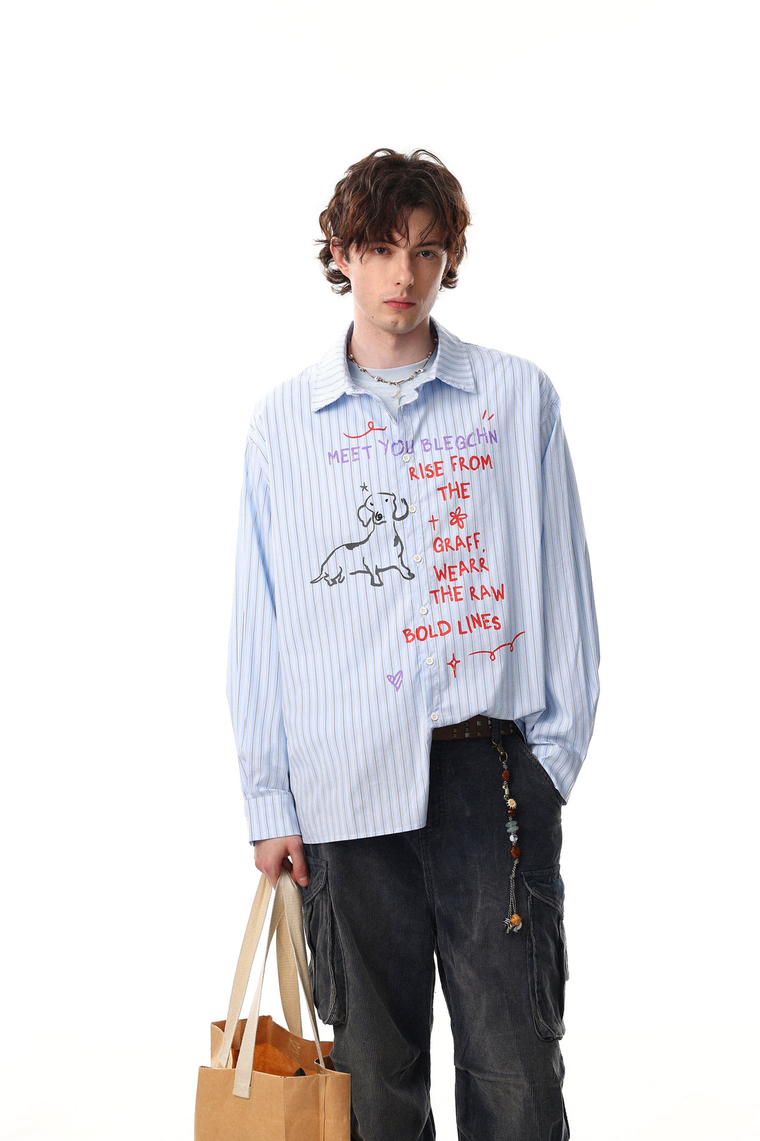 3-6-5.shop Handwritten Stripe Shirt