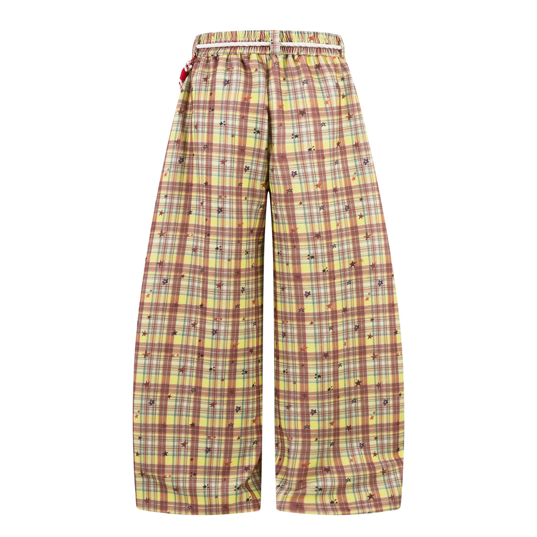 3-6-5.shop Yellow Plaid Bear Charm Pants
