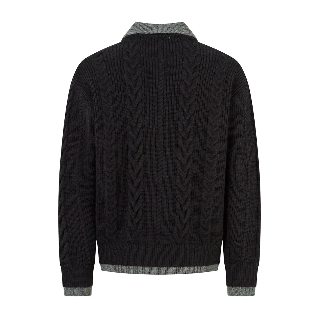 3-6-5.shop Vintage Cable Knit Polo Sweater