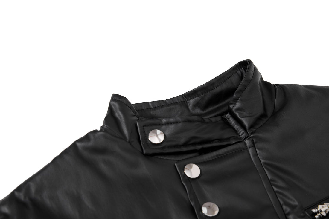 3-6-5.shop Dual-Zip PU Bomber Jacket
