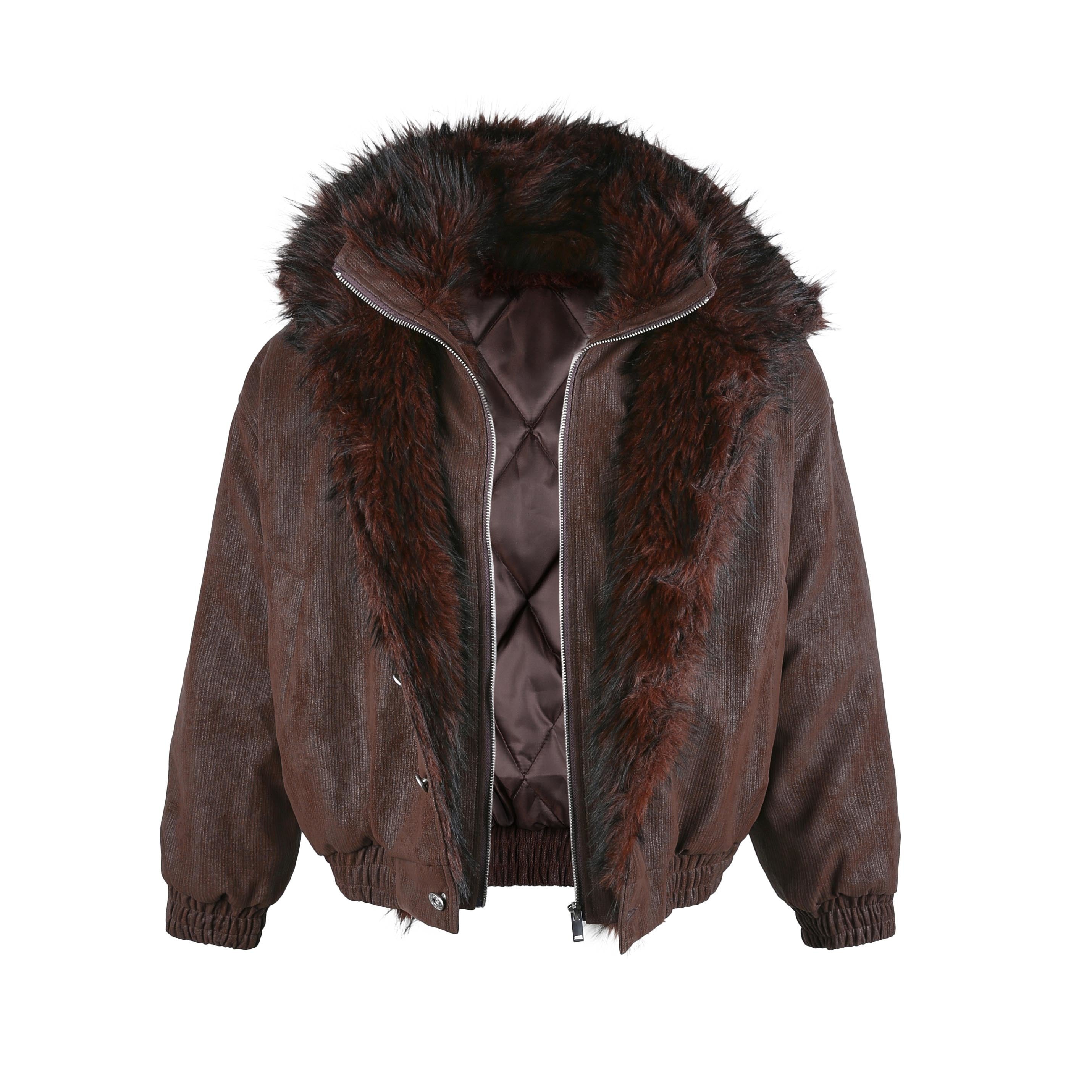 3-6-5.shop Fur-Lined Corduroy Jacket
