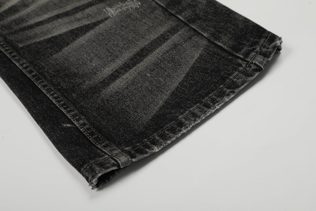 3-6-5.shop Washed Distressed Denim Pants