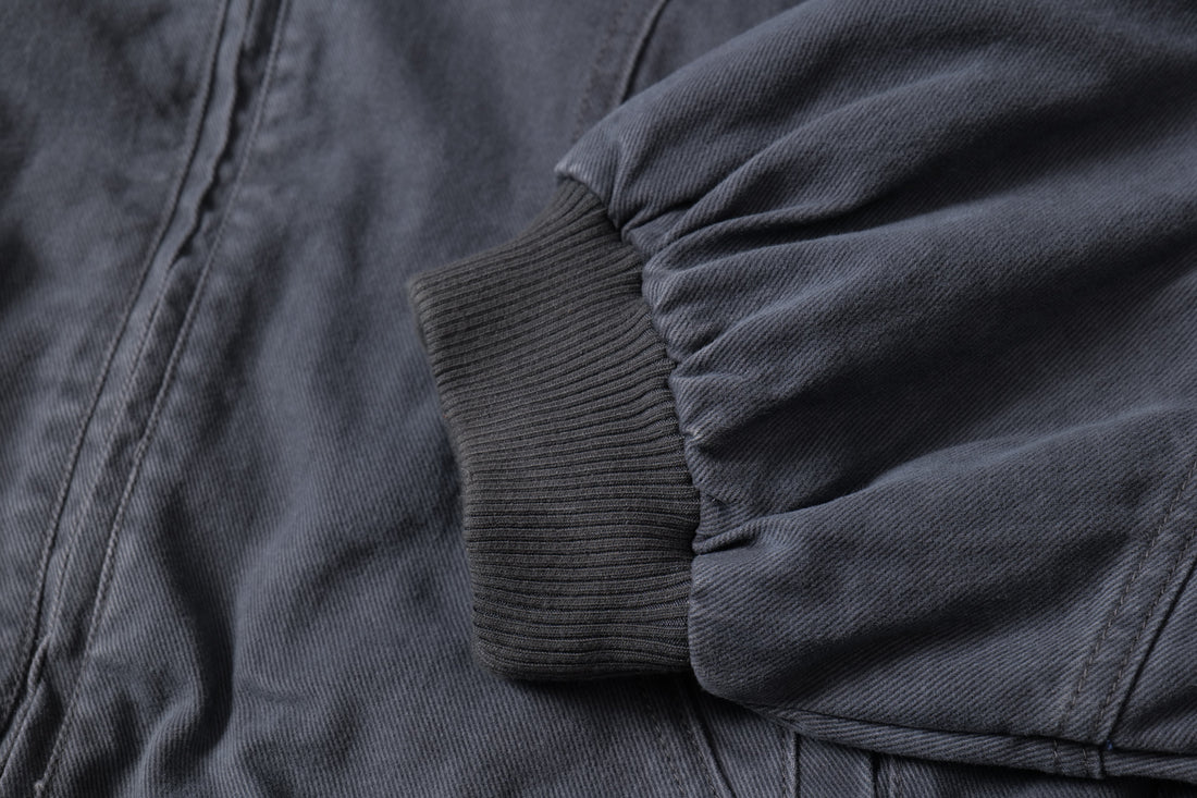 3-6-5.shop Washed Curved-Panel Bomber Jacket