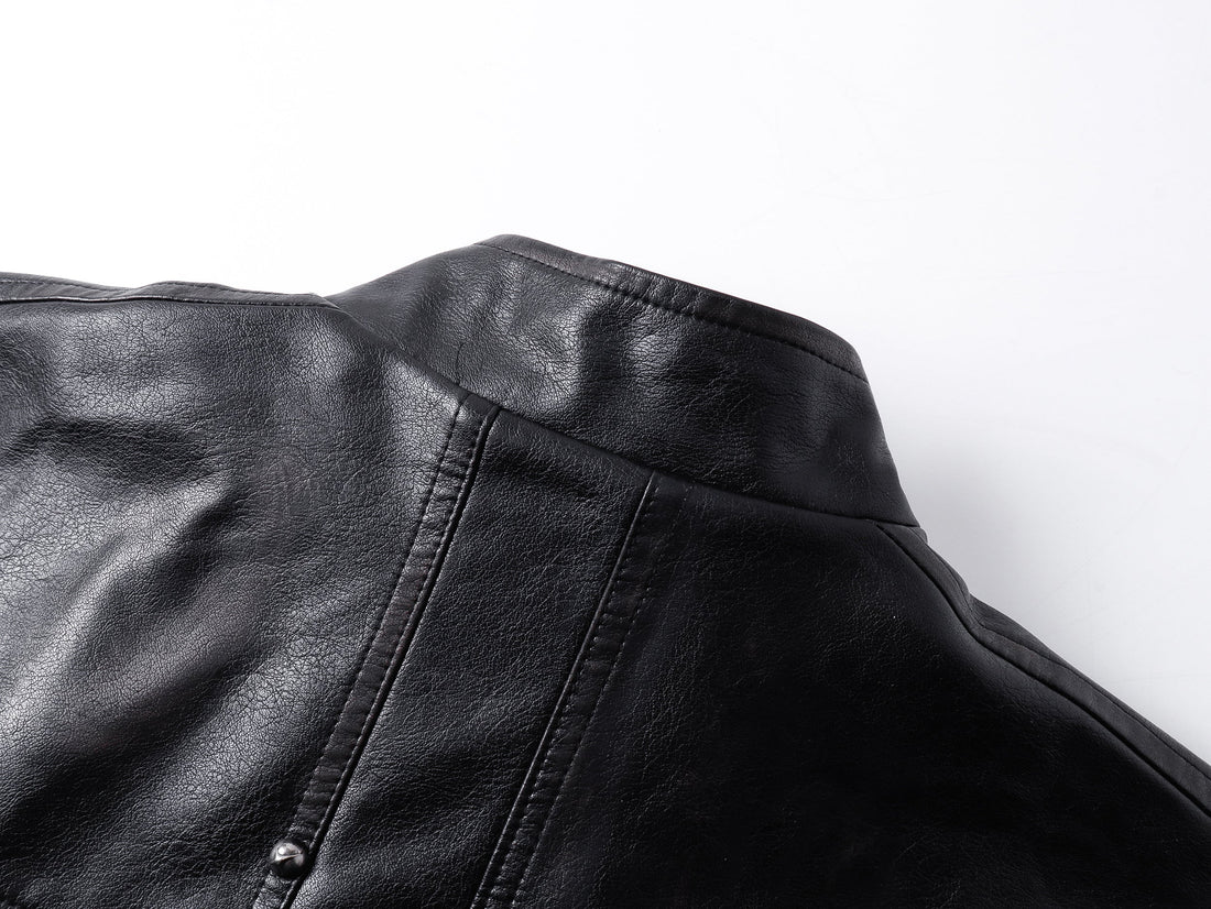 3-6-5.shop PU Leather Zip Jacket
