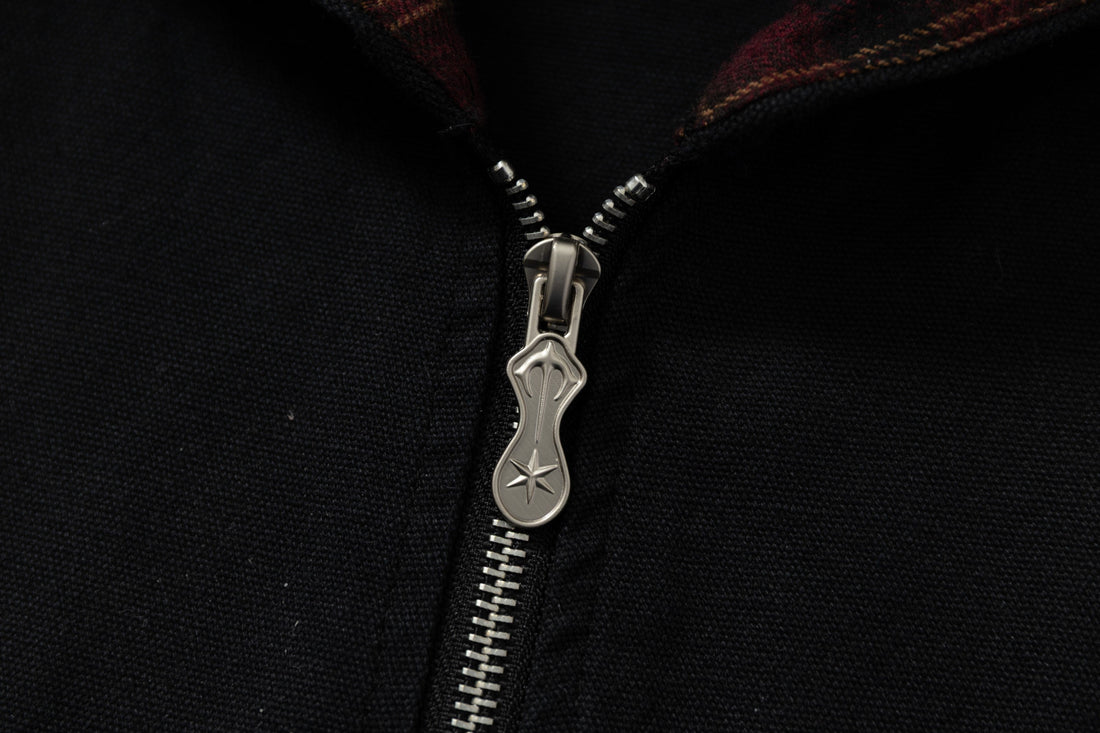 3-6-5.shop Plaid-Lined Zip Hoodie