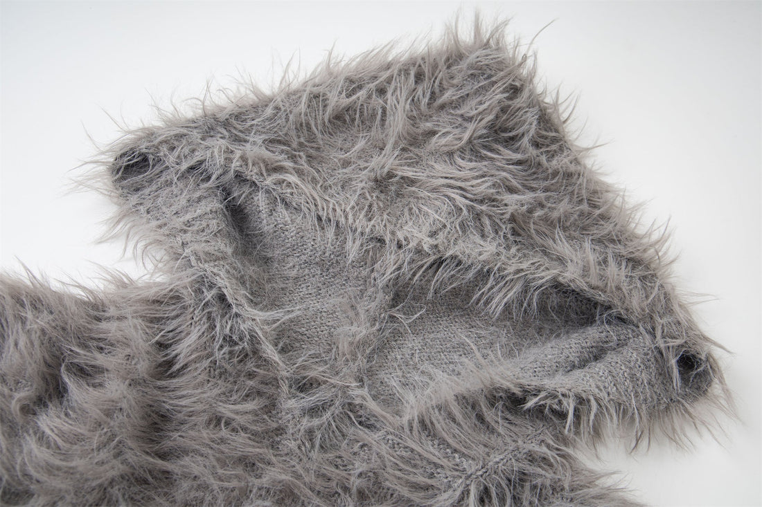 3-6-5.shop Long-Fur Graphic Sweater