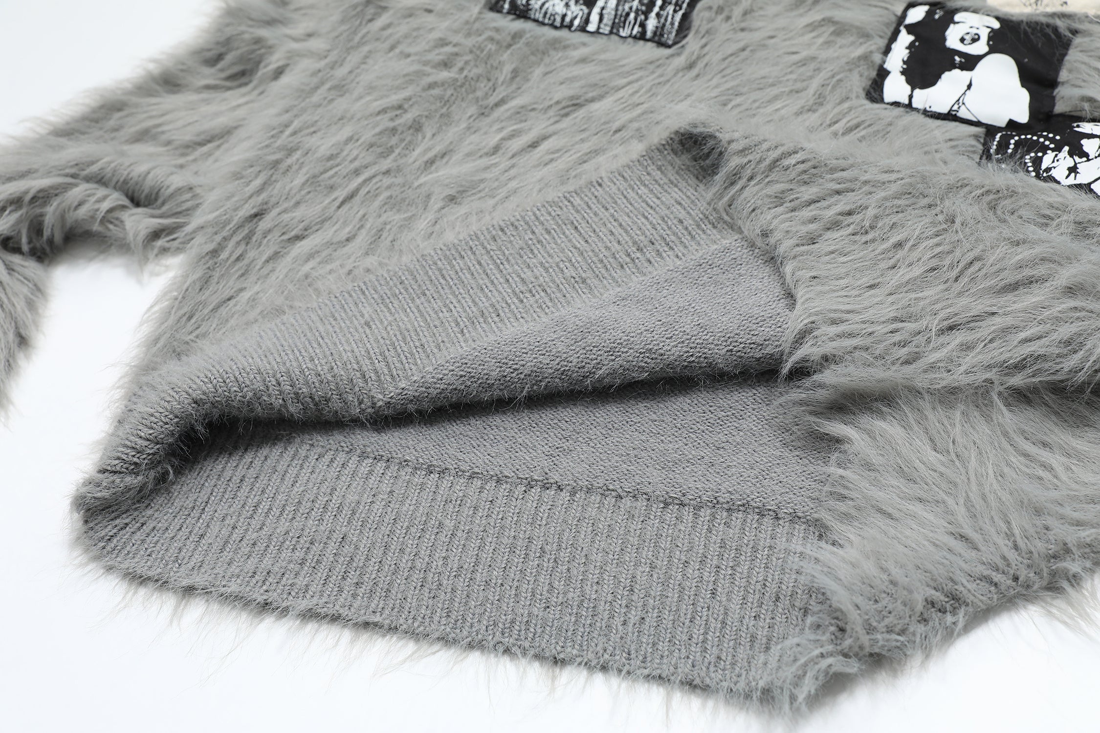 3-6-5.shop Fuzzy Patch Knit Sweater
