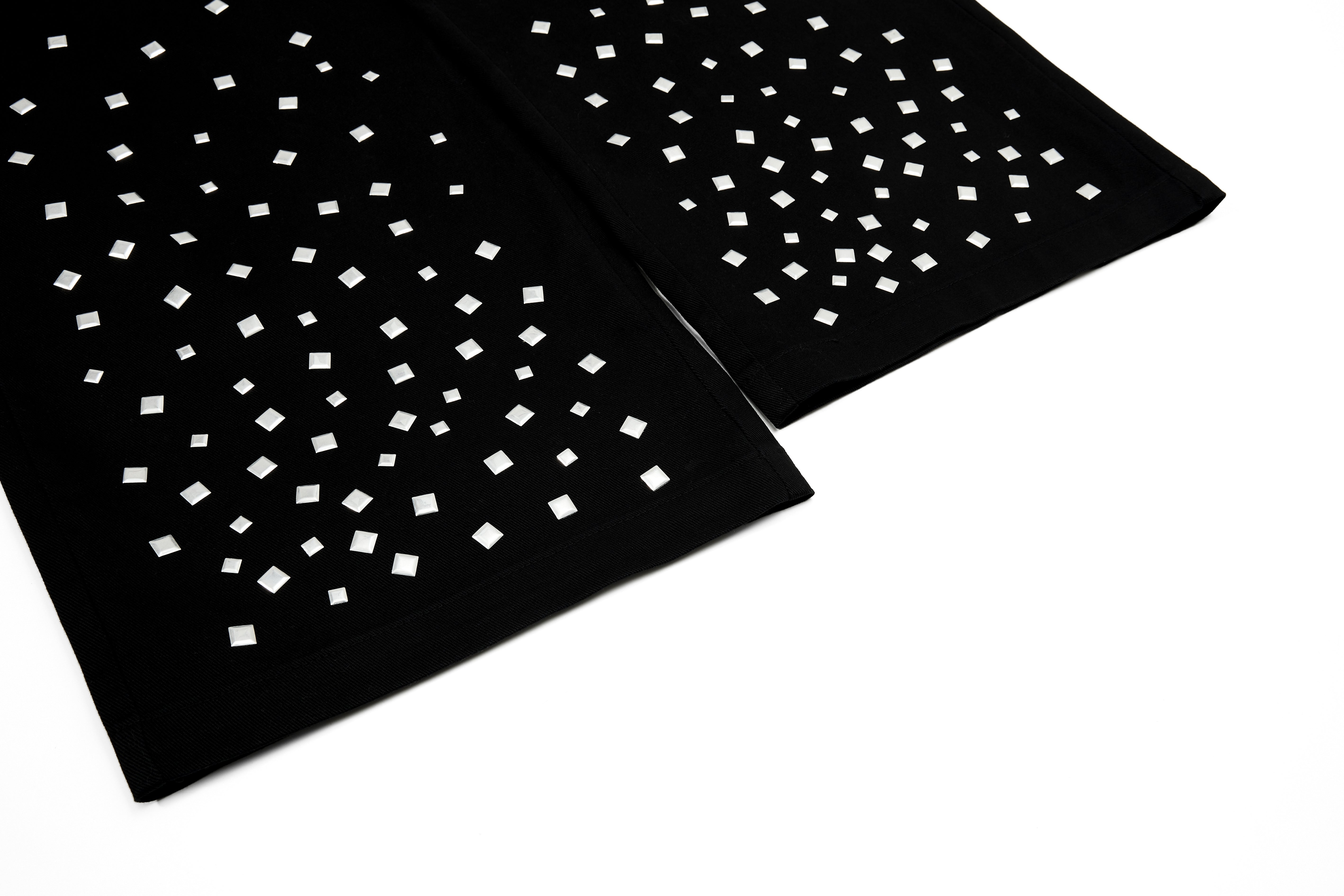 3-6-5.shop Stud Detail Wide-Leg Pants