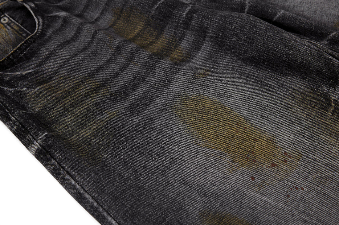 3-6-5.shop Vintage Washed Curved Denim Pants