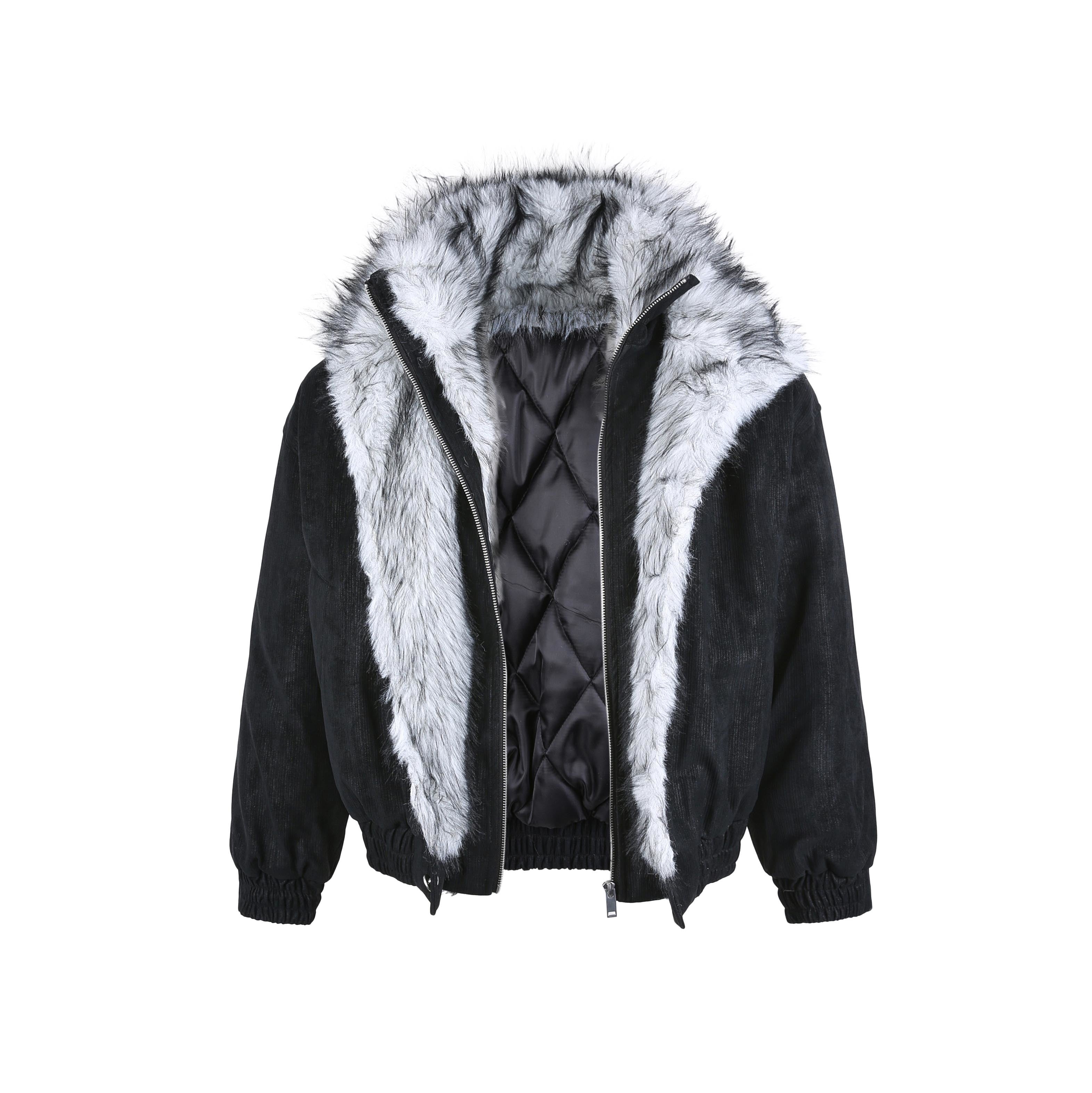 3-6-5.shop Fur-Lined Corduroy Jacket
