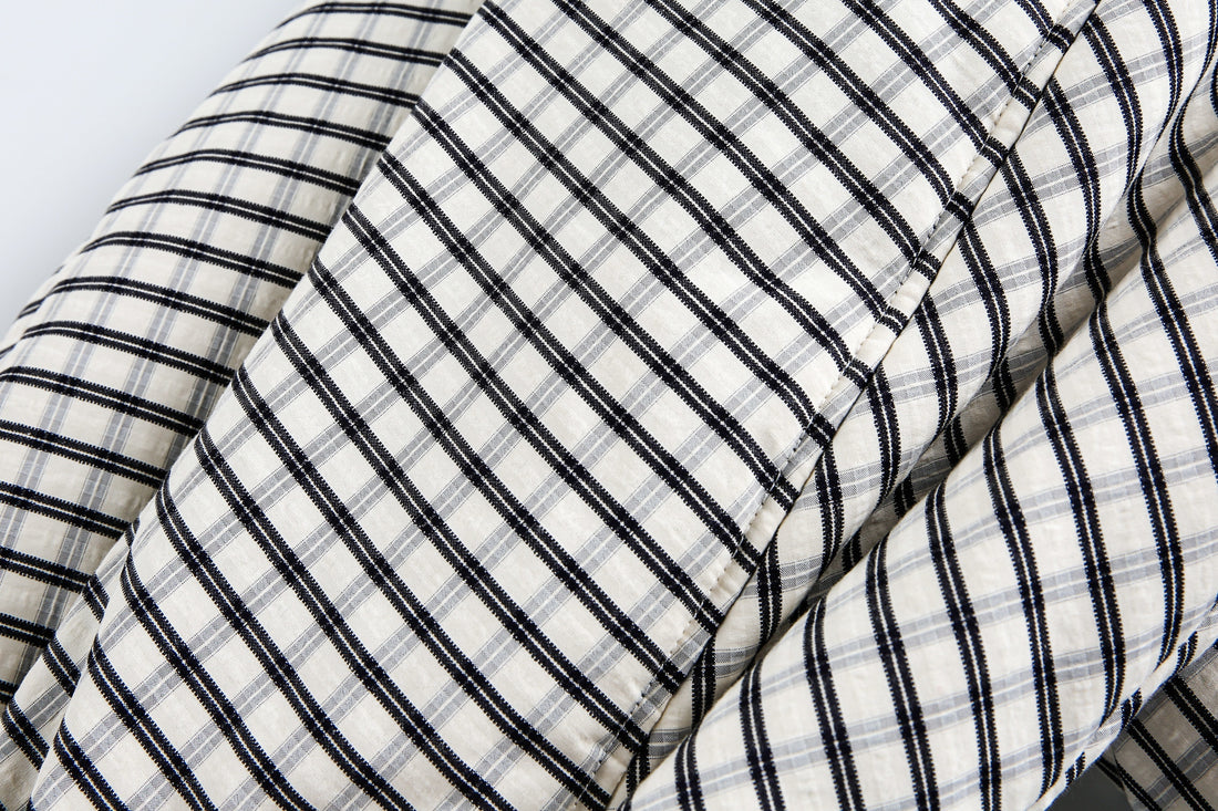 3-6-5.shop Checkered Faux-Fur Lined Jacket