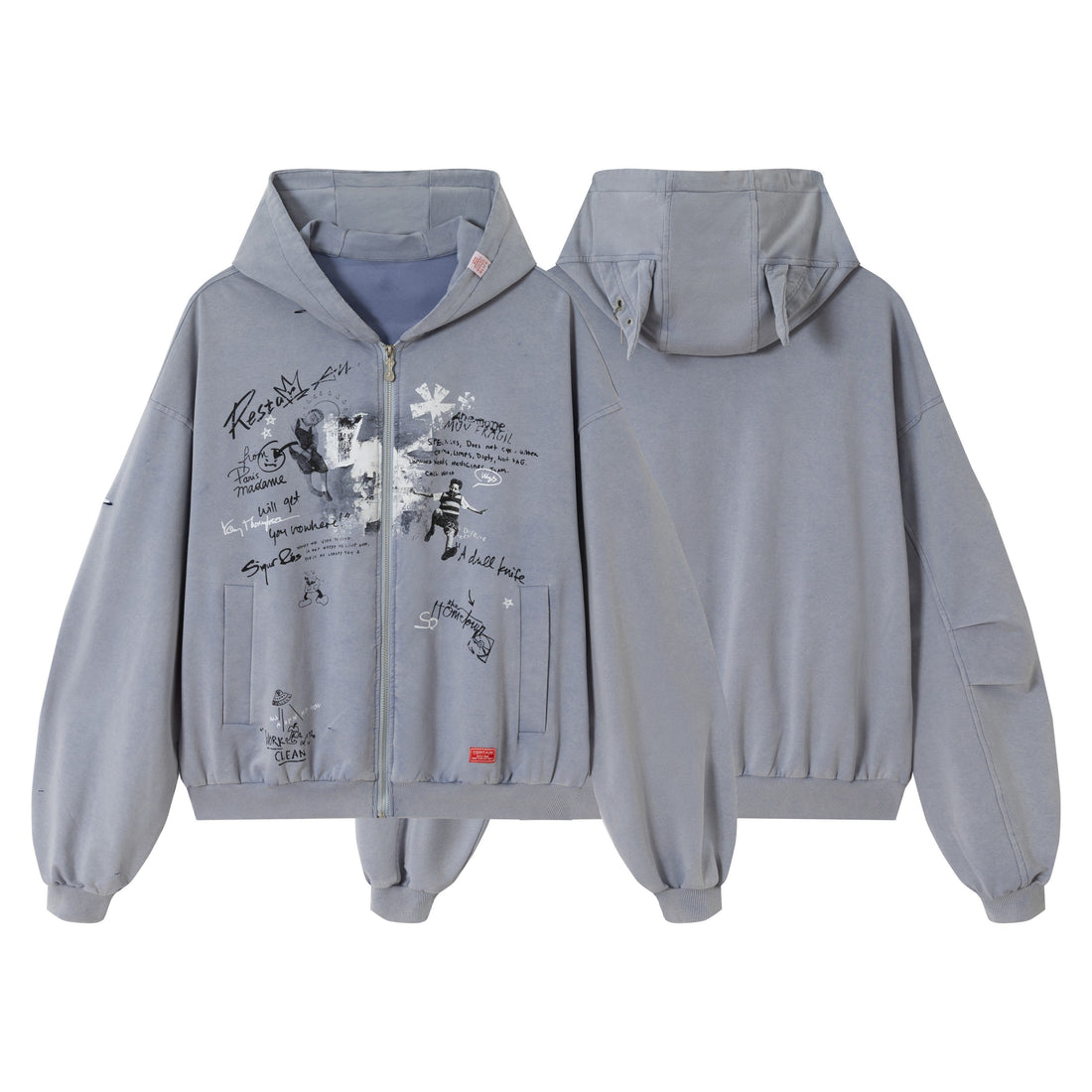 3-6-5.shop Gradient Graphic Zip Hoodie