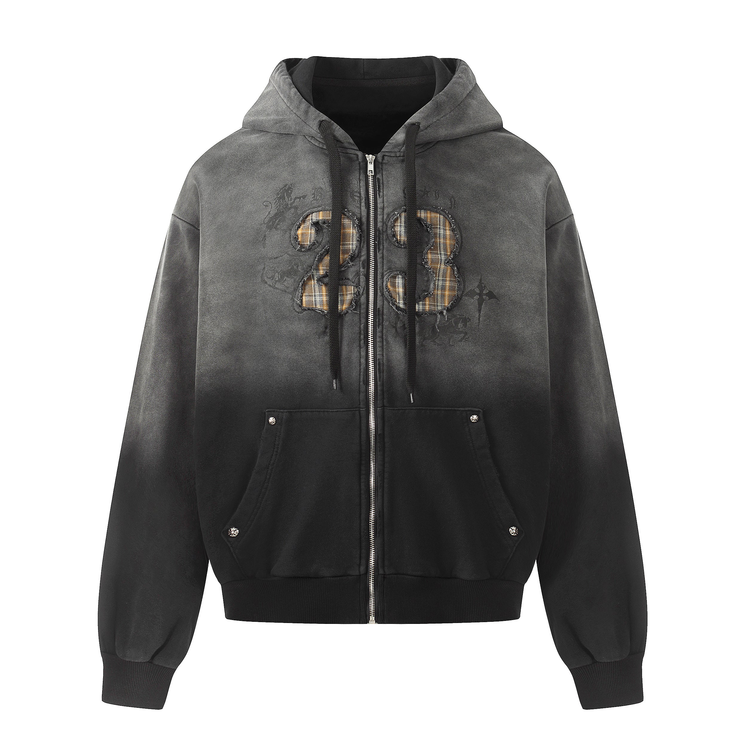 3-6-5.shop Gradient Graphic Zip-Up Hoodie
