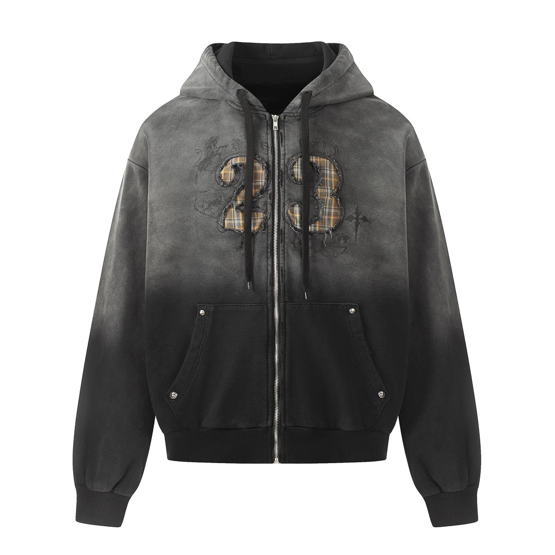3-6-5.shop Gradient Graphic Zip-Up Hoodie