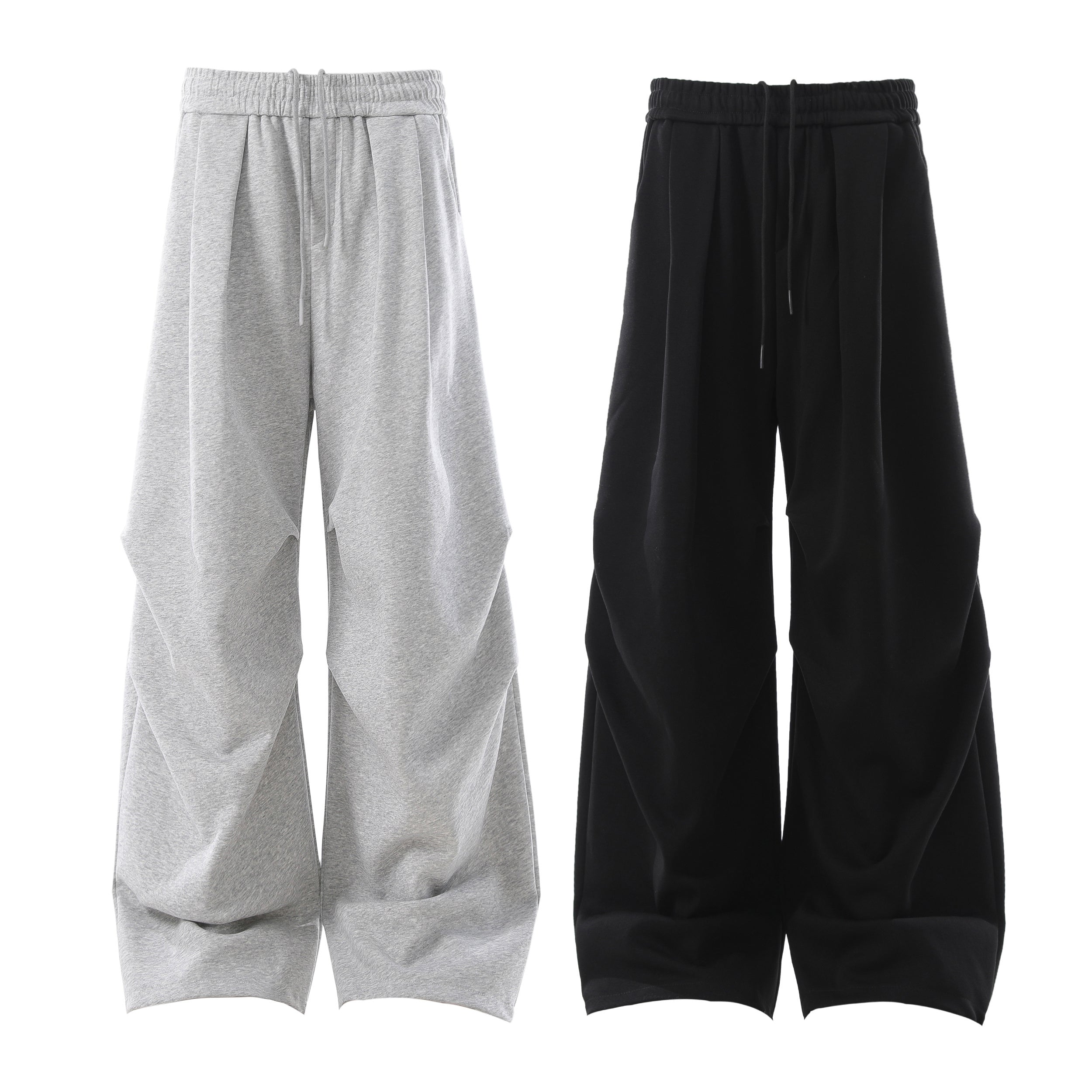 3-6-5.shop Sculpted Pleat Wide-Leg Sweatpants