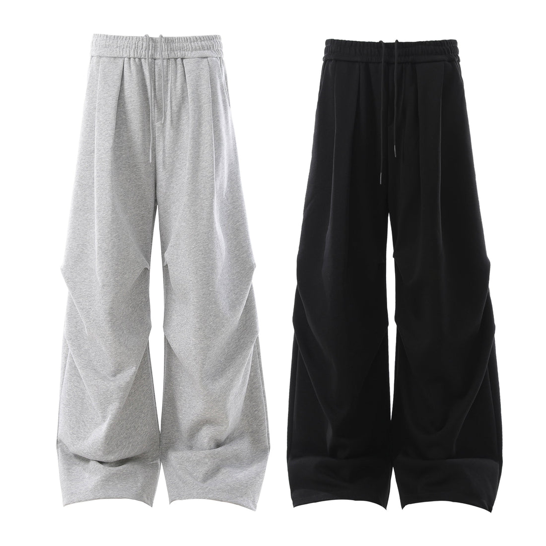 3-6-5.shop Sculpted Pleat Wide-Leg Sweatpants
