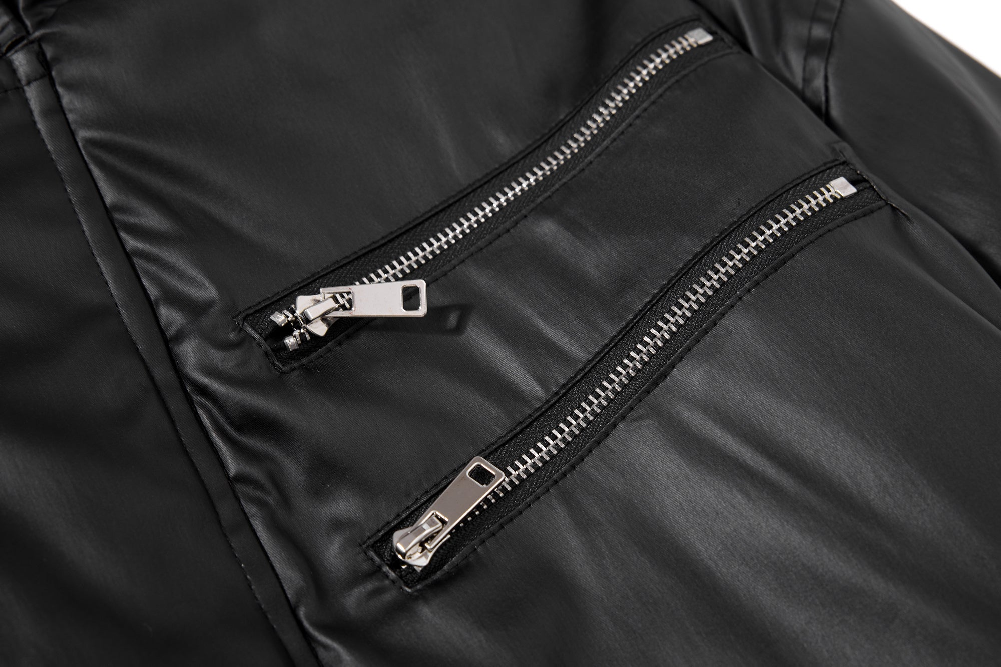 3-6-5.shop Dual-Zip PU Bomber Jacket