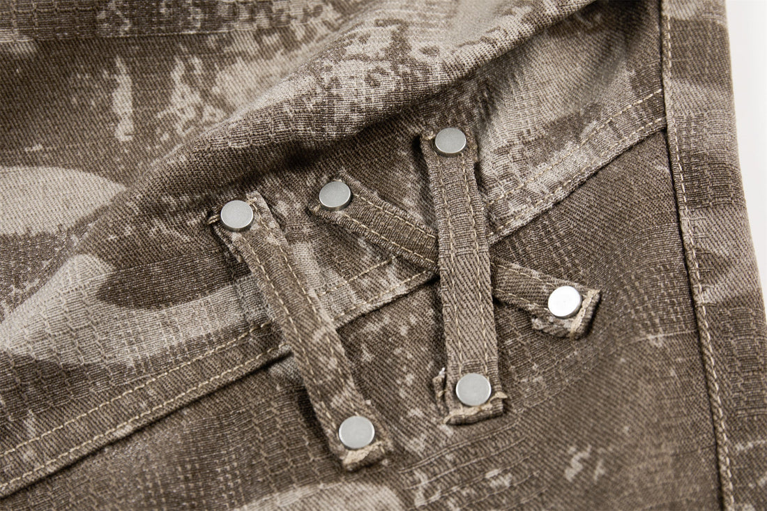 3-6-5.shop Camo Wide-Leg Sweatpants