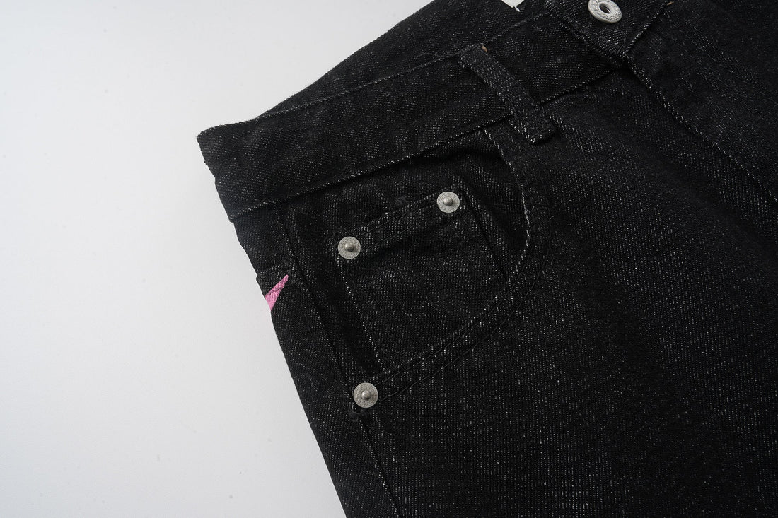 3-6-5.shop Cross Pocket Graphic Wide-Leg Jeans