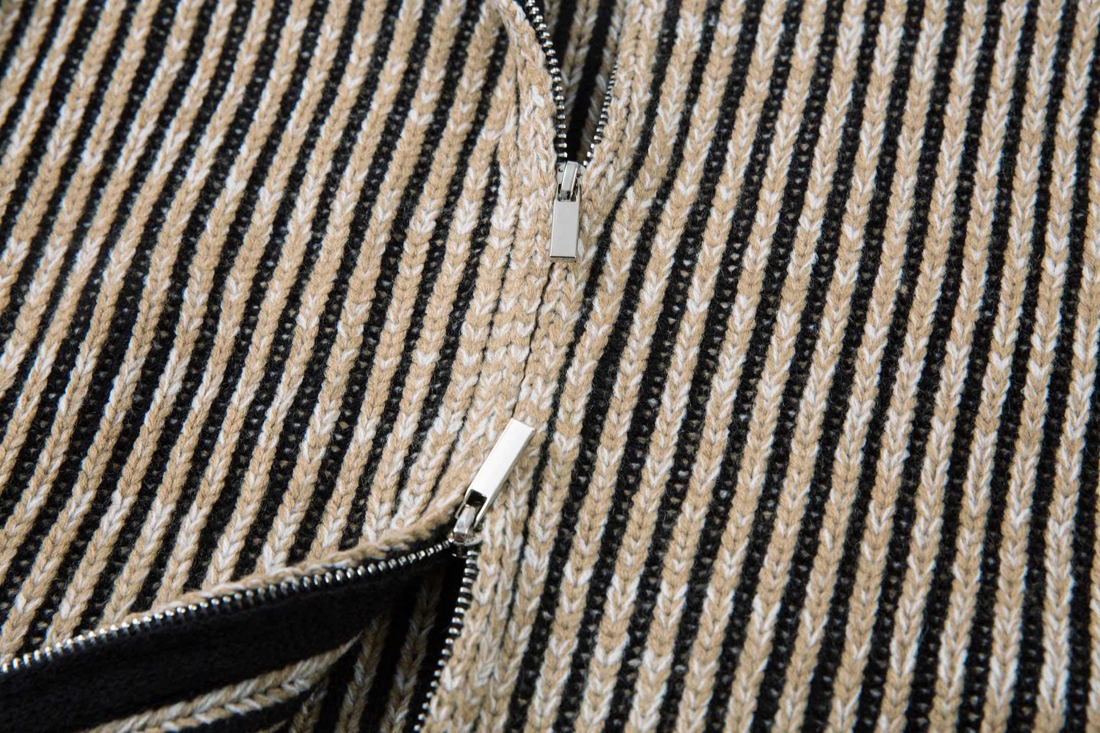 3-6-5.shop Striped Textured Zip Jacket