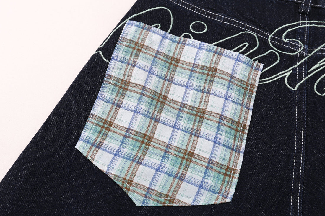 3-6-5.shop Patchwork Denim Shorts