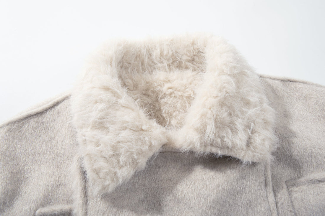 3-6-5.shop Fur-Collar Belted Jacket