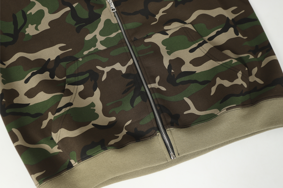3-6-5.shop Camo Angel Graphic Zip Hoodie