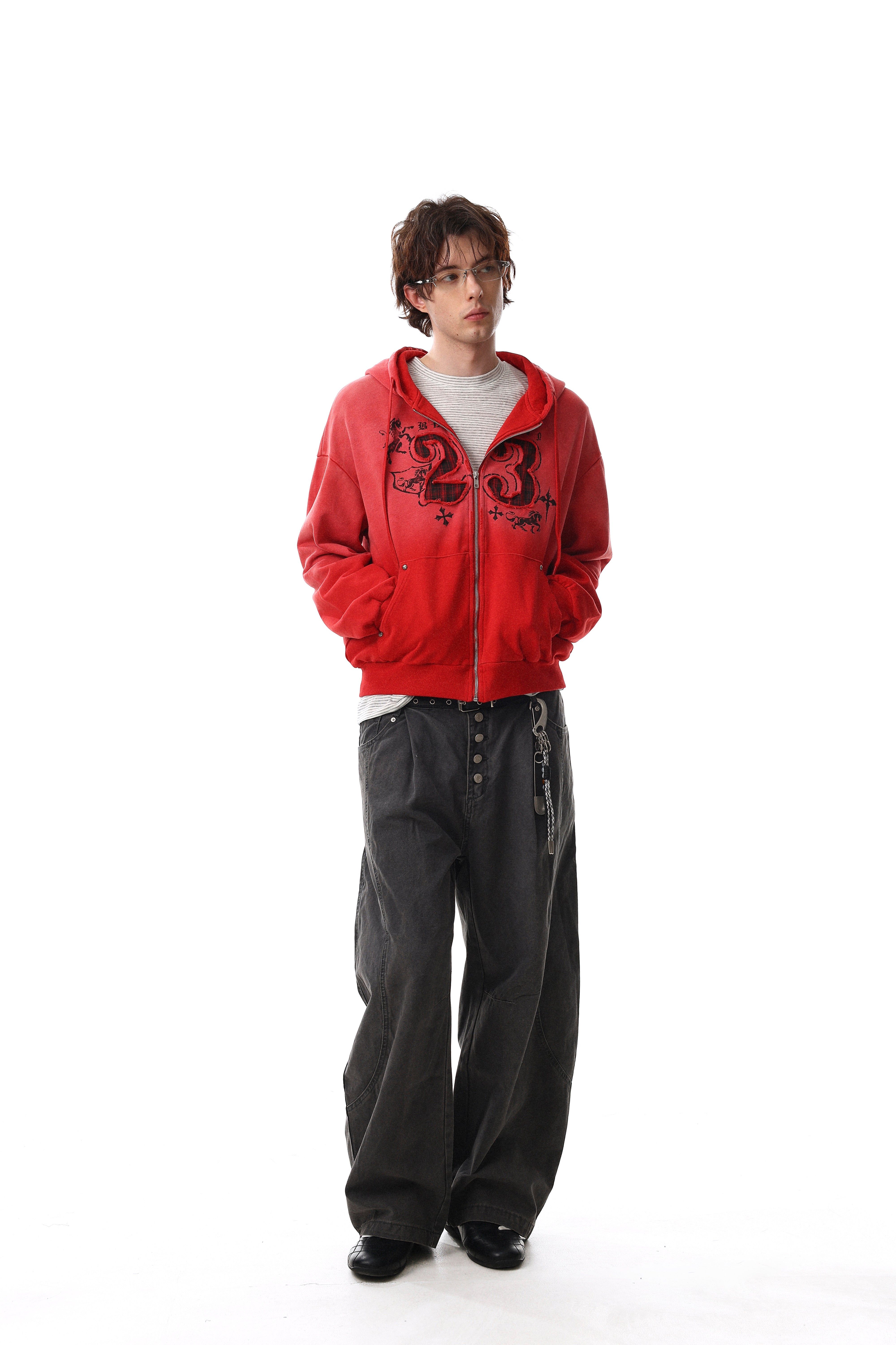3-6-5.shop Gradient Graphic Zip-Up Hoodie