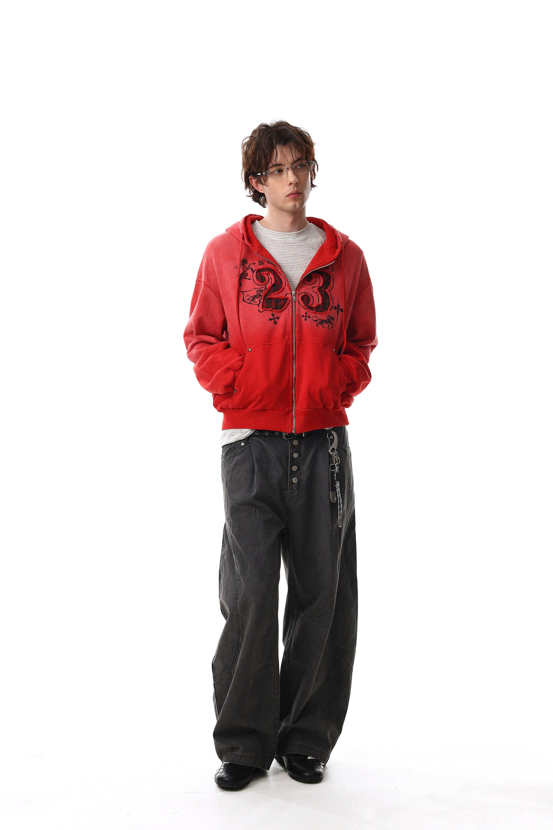 3-6-5.shop Gradient Graphic Zip-Up Hoodie