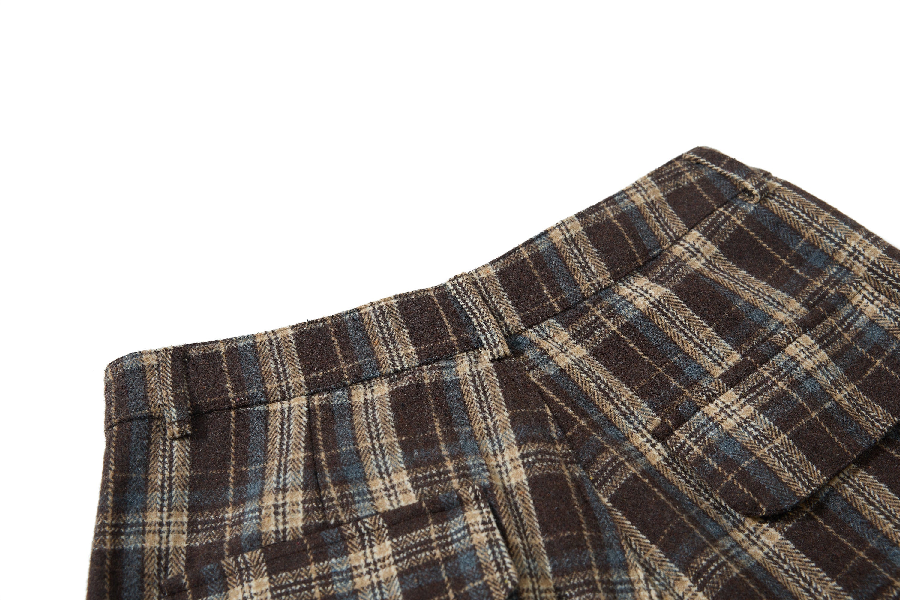3-6-5.shop Vintage Check Wool-Blend Cargo Pants