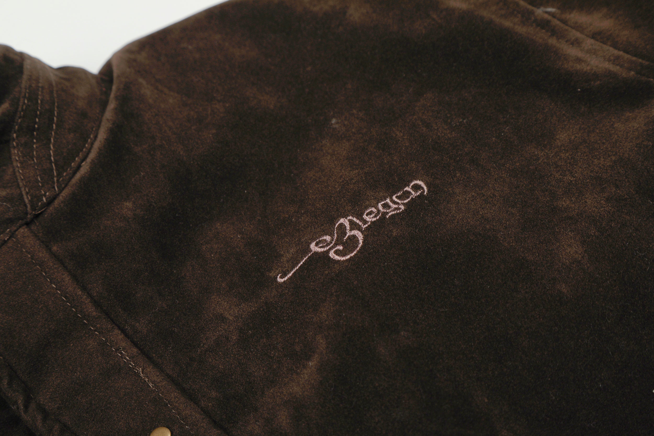 3-6-5.shop Embroidered Suede Metal Clasp Jacket