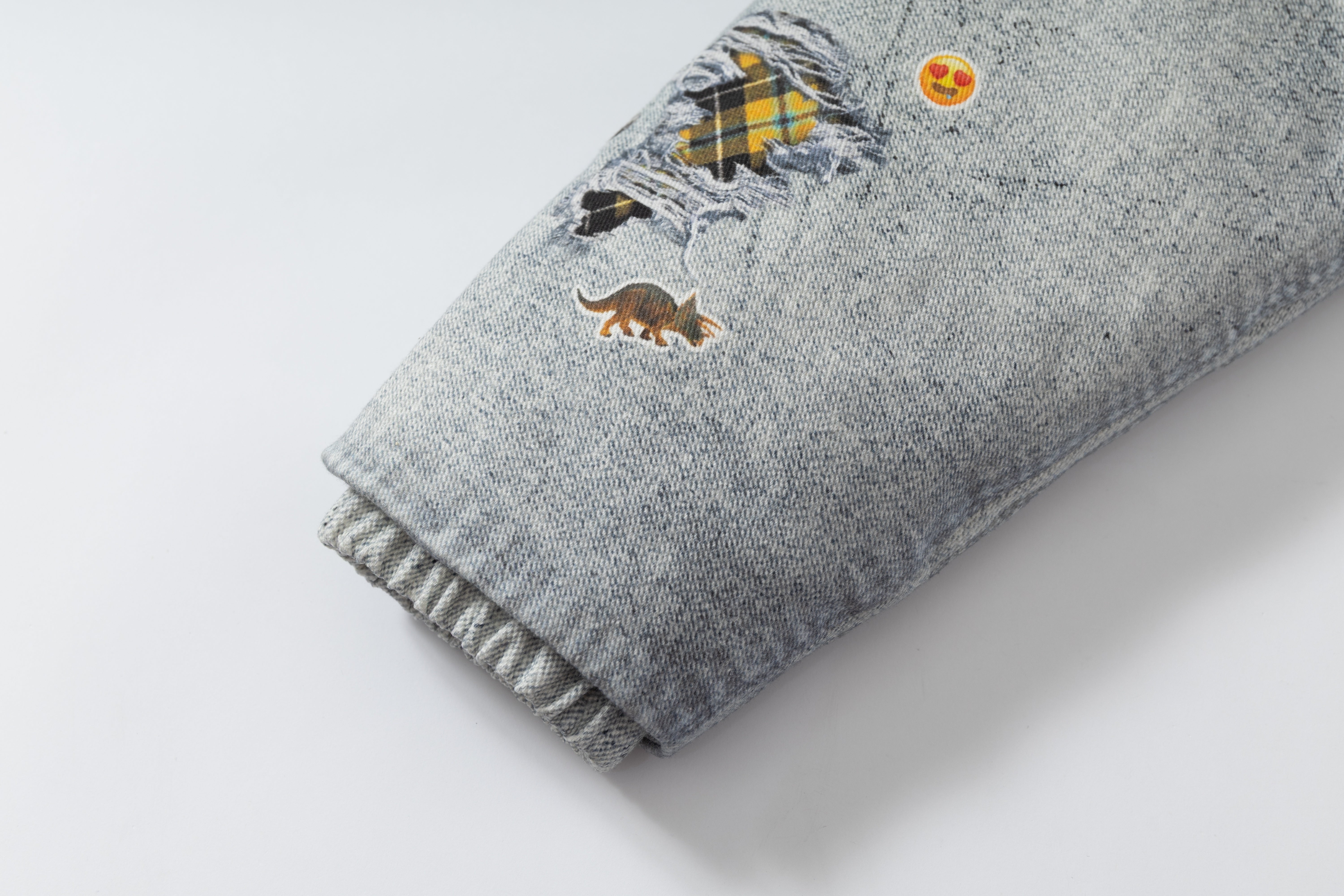 3-6-5.shop Patchwork Distressed Denim Puffer Jacket