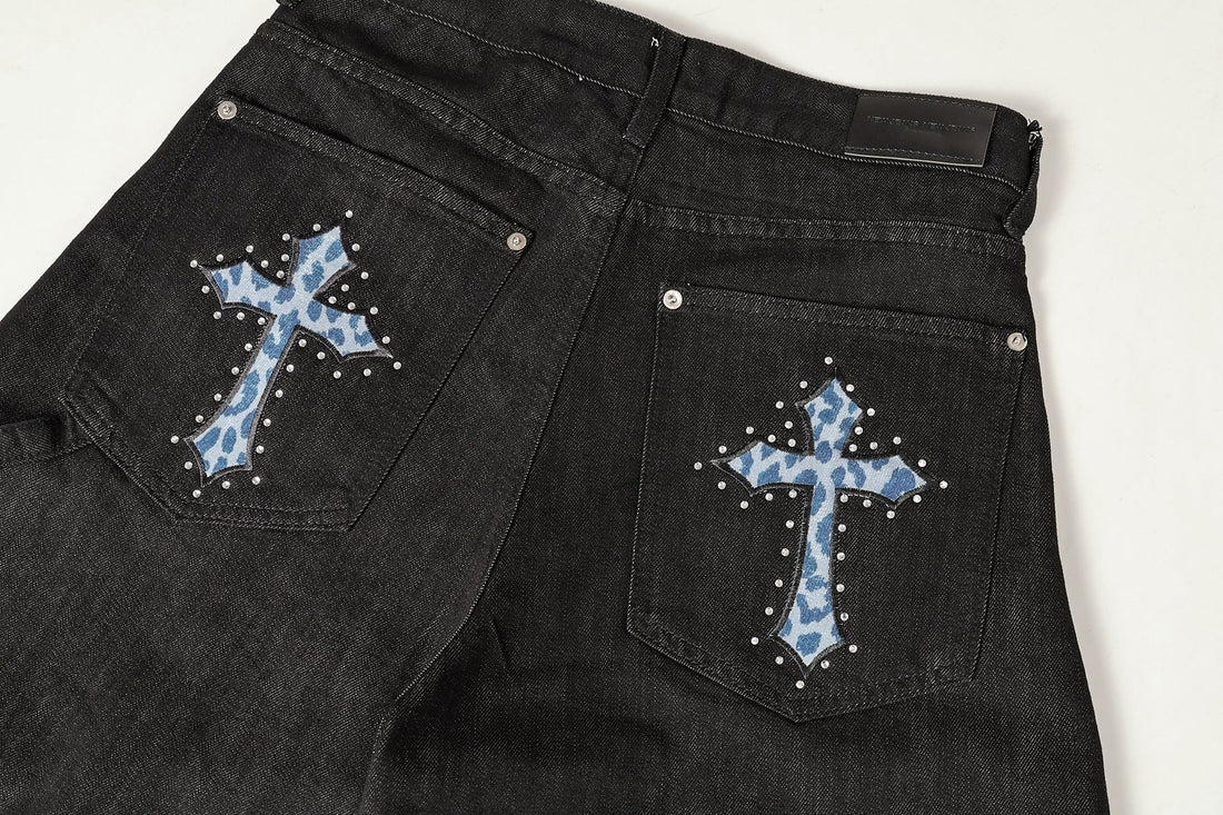 3-6-5.shop Cross Pocket Wide-Leg Jeans