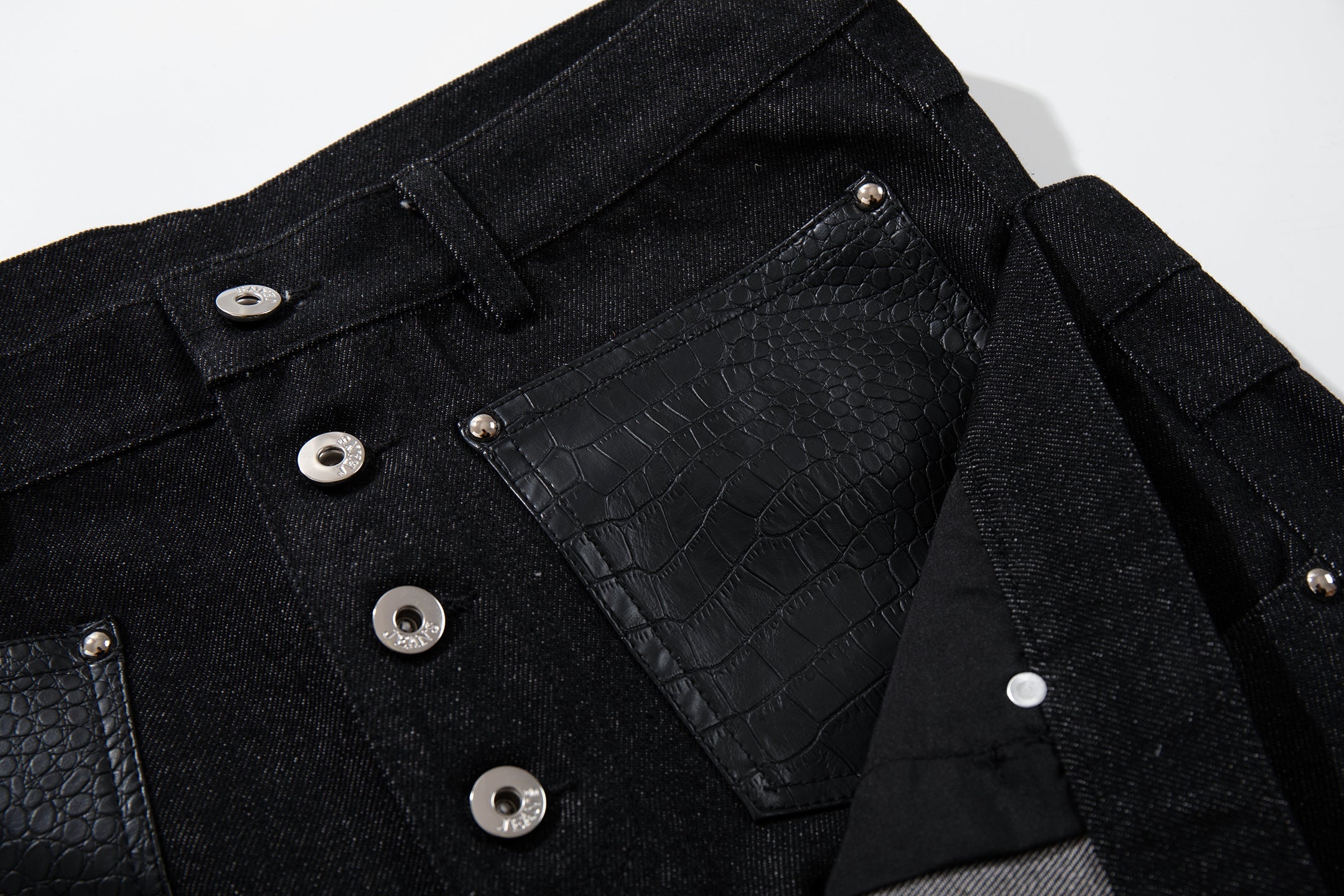 3-6-5.shop Wide Leg Button Fly Denim Pants