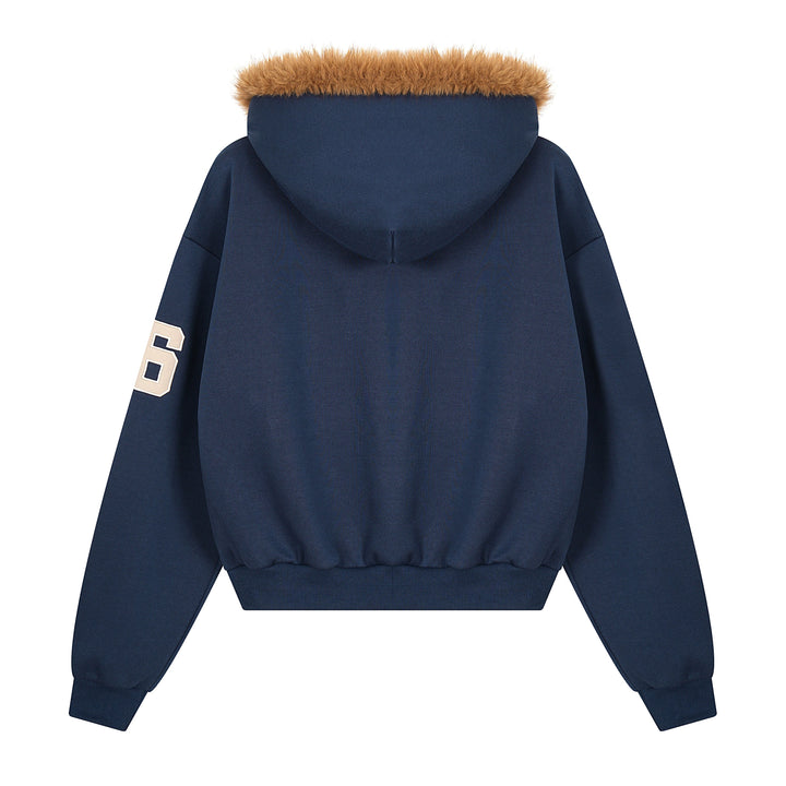 3-6-5.shop NYC Fur-Lined Zip Hoodie