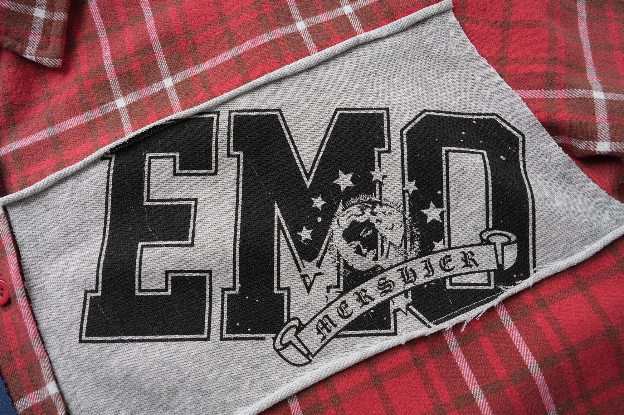 3-6-5.shop Patchwork Plaid Button-Up Shirt