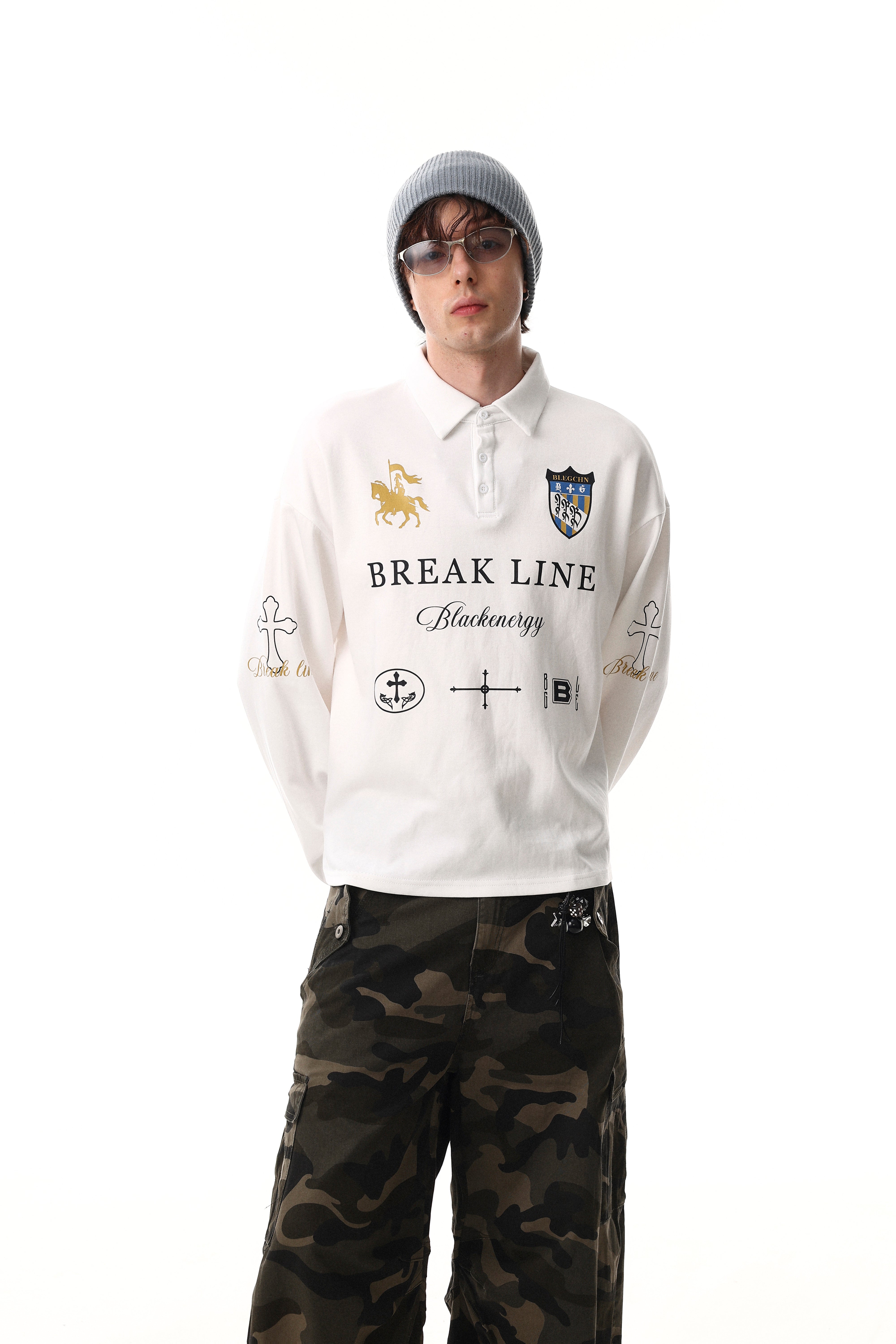 3-6-5.shop Break Line Graphic Polo