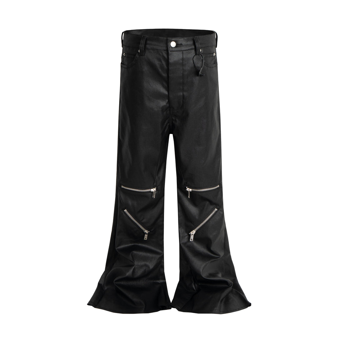 3-6-5.shop Blade-Cut Zip Leather Pants