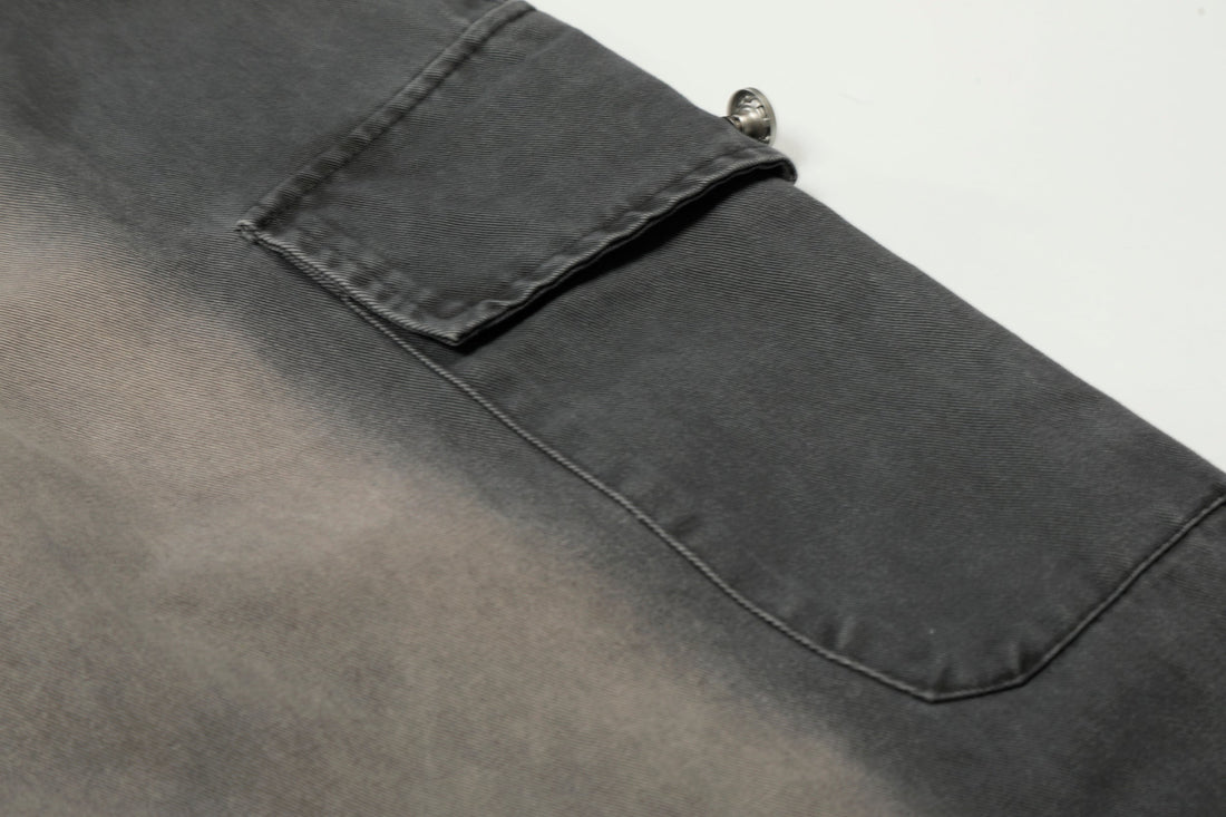 3-6-5.shop Washed Cargo Wide-Leg Pants
