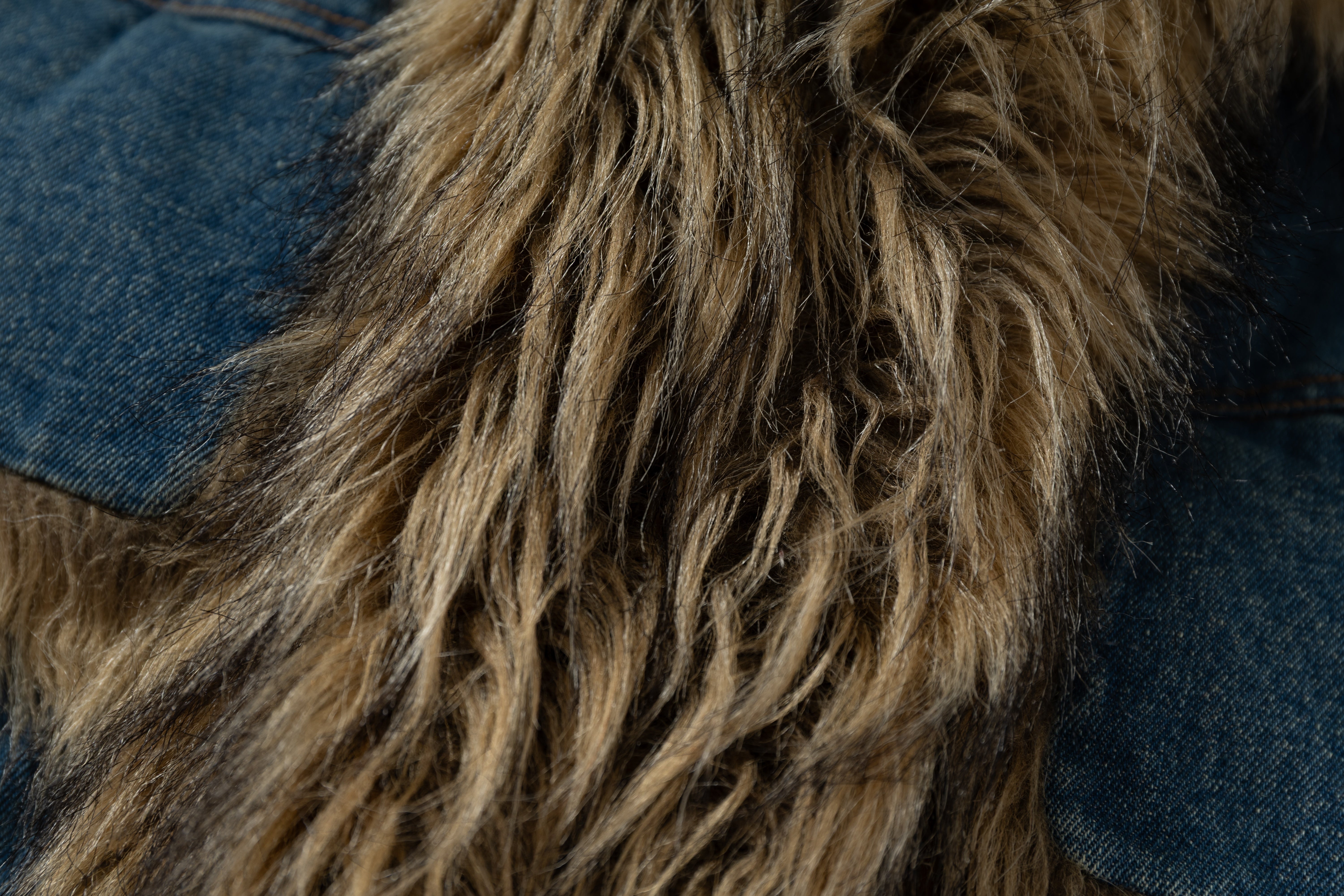 3-6-5.shop Faux-Fur Collar Denim Jacket