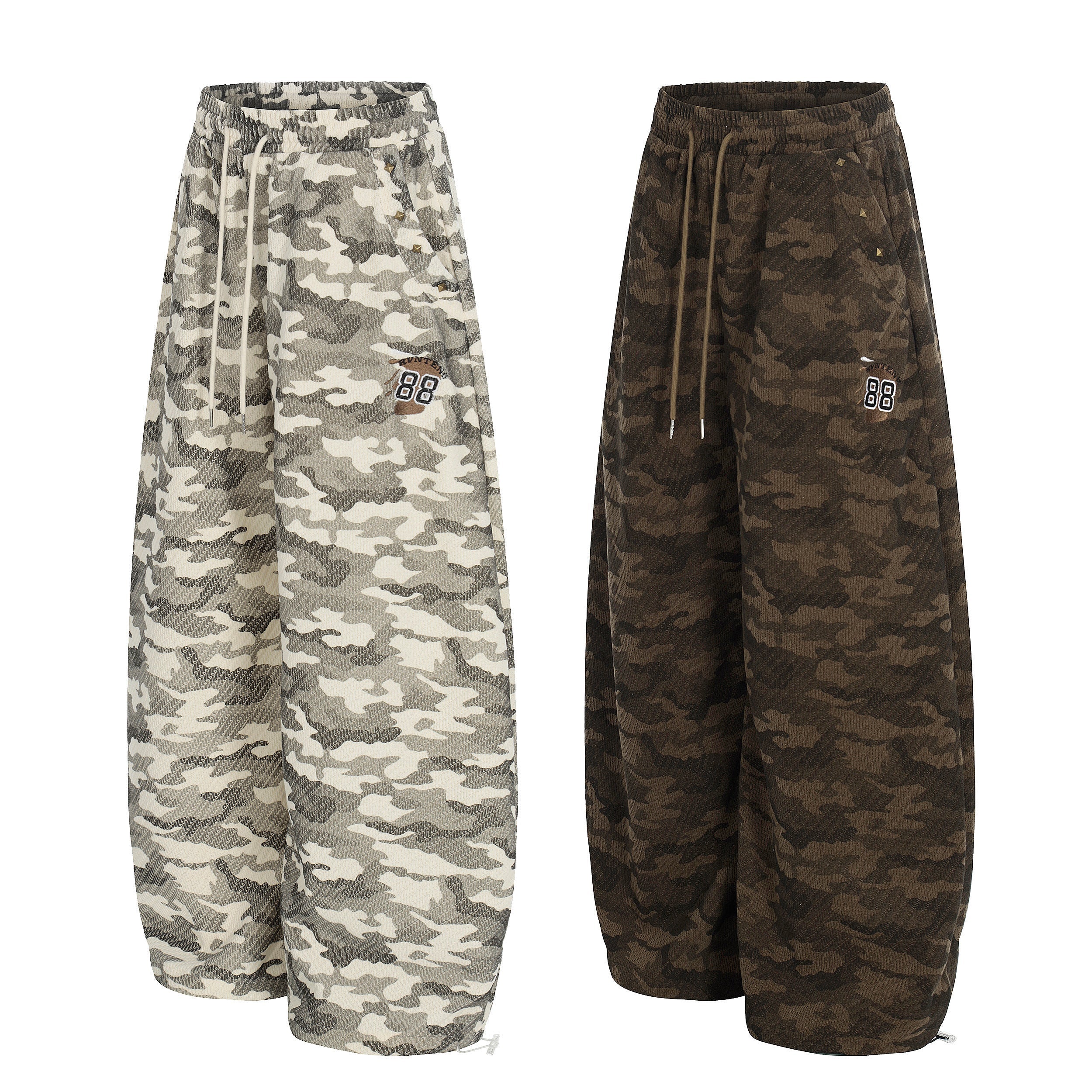 3-6-5.shop Vintage Camo Wide-Leg Sweatpants