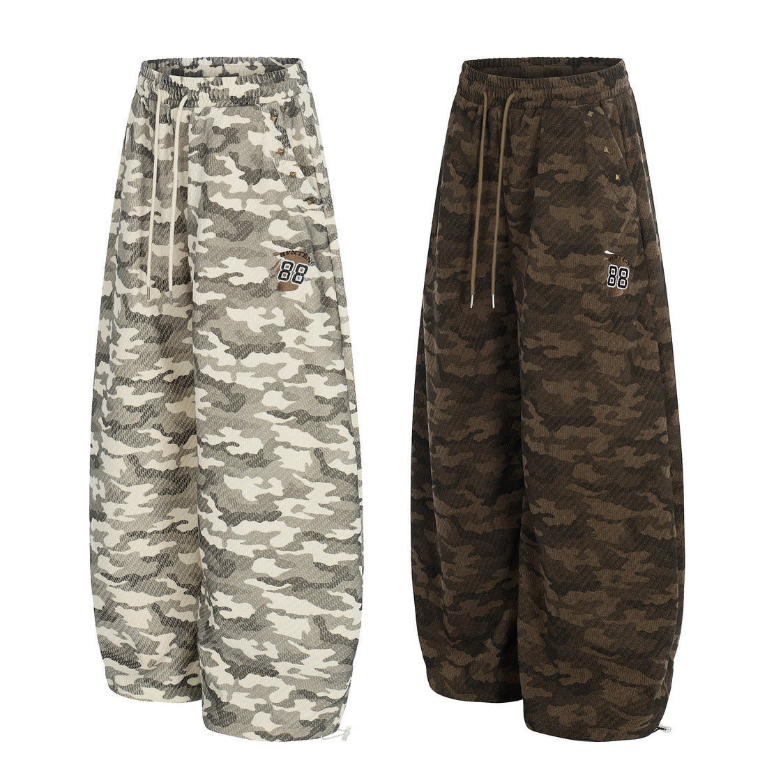 3-6-5.shop Vintage Camo Wide-Leg Sweatpants