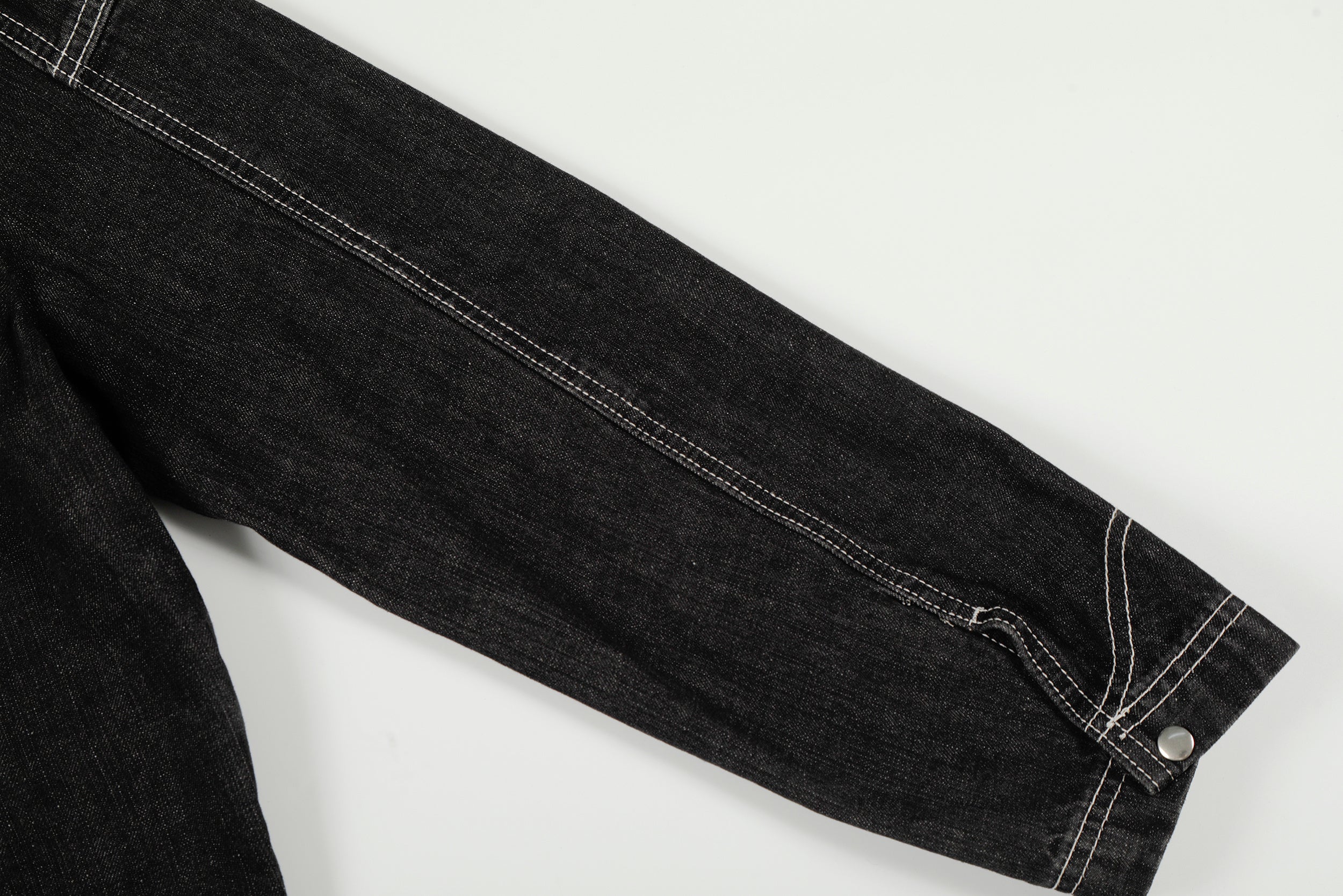 3-6-5.shop Buckle Denim Jacket – Black