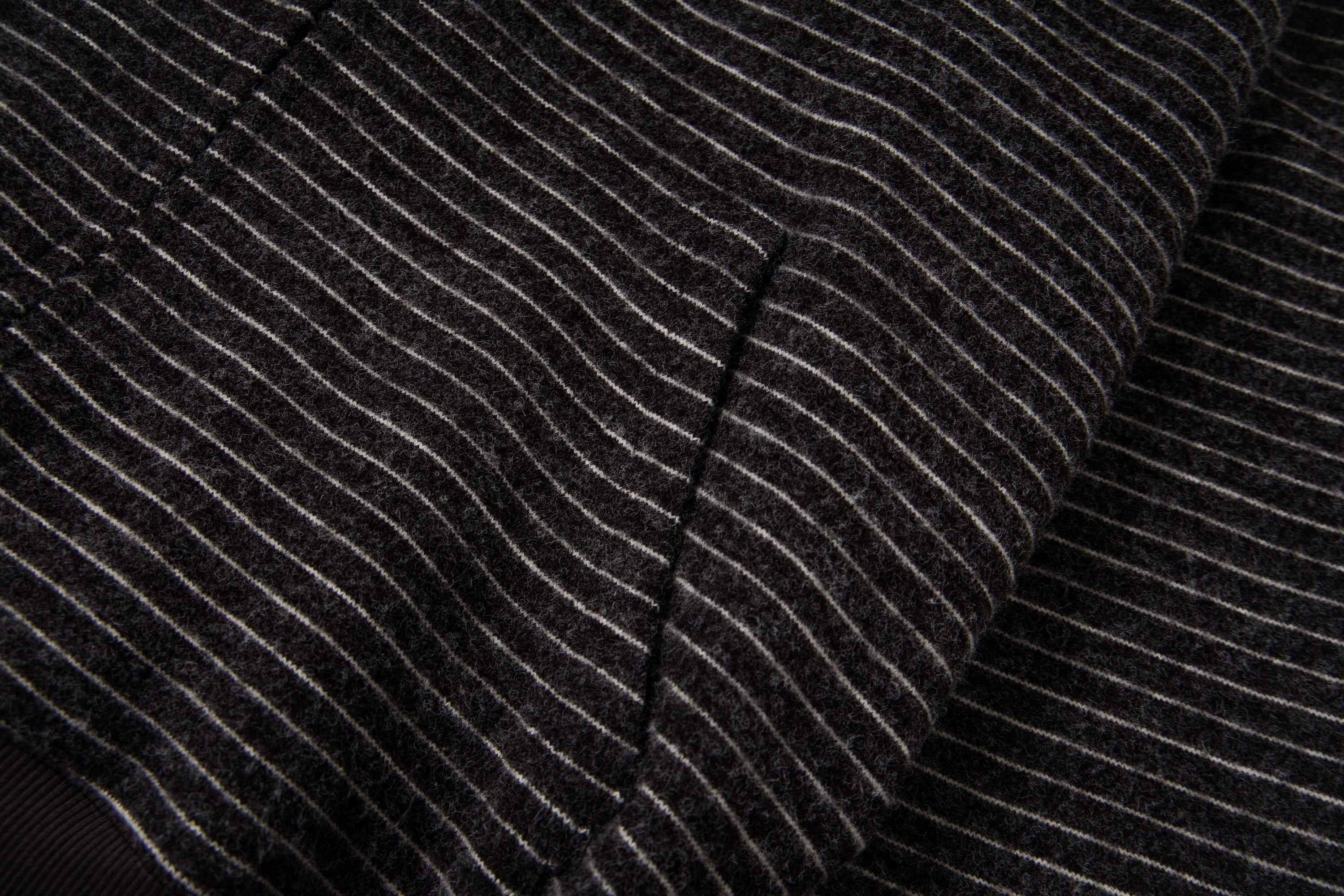 3-6-5.shop Striped Knit Zip Hoodie