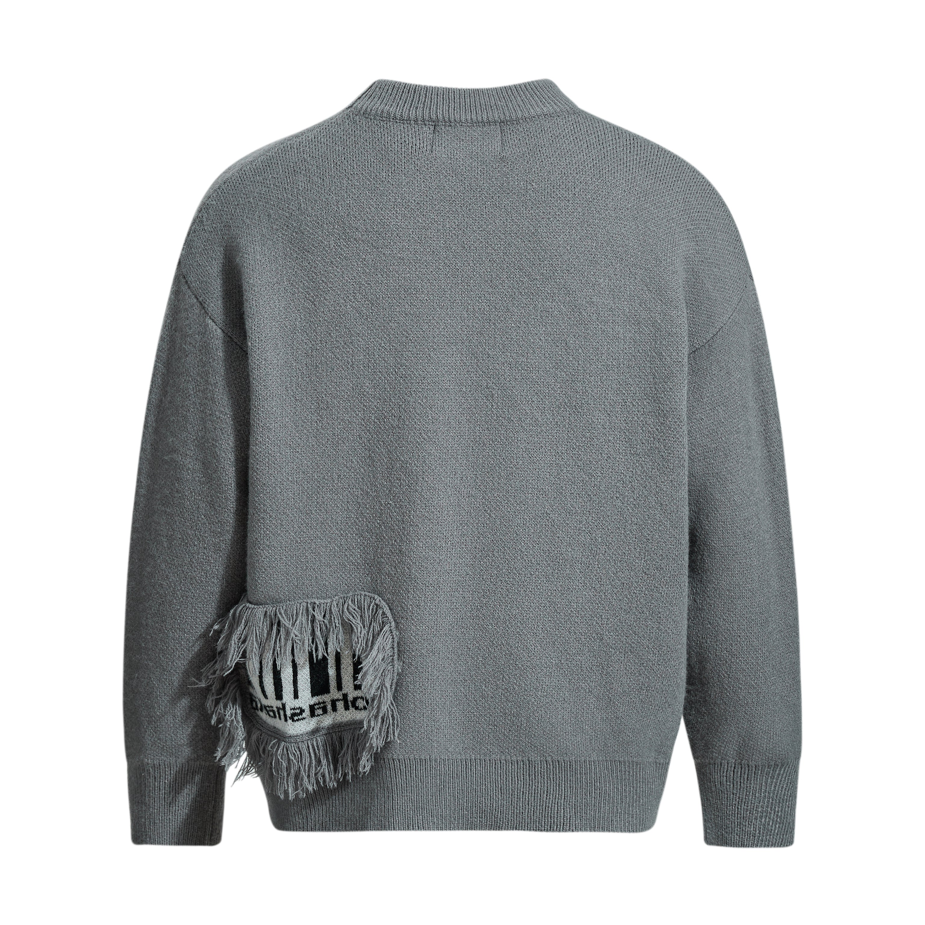3-6-5.shop Fringe Patch Knit Sweater
