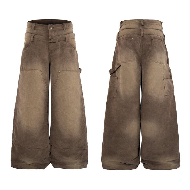 3-6-5.shop Vintage Utility Wide-Leg Pants