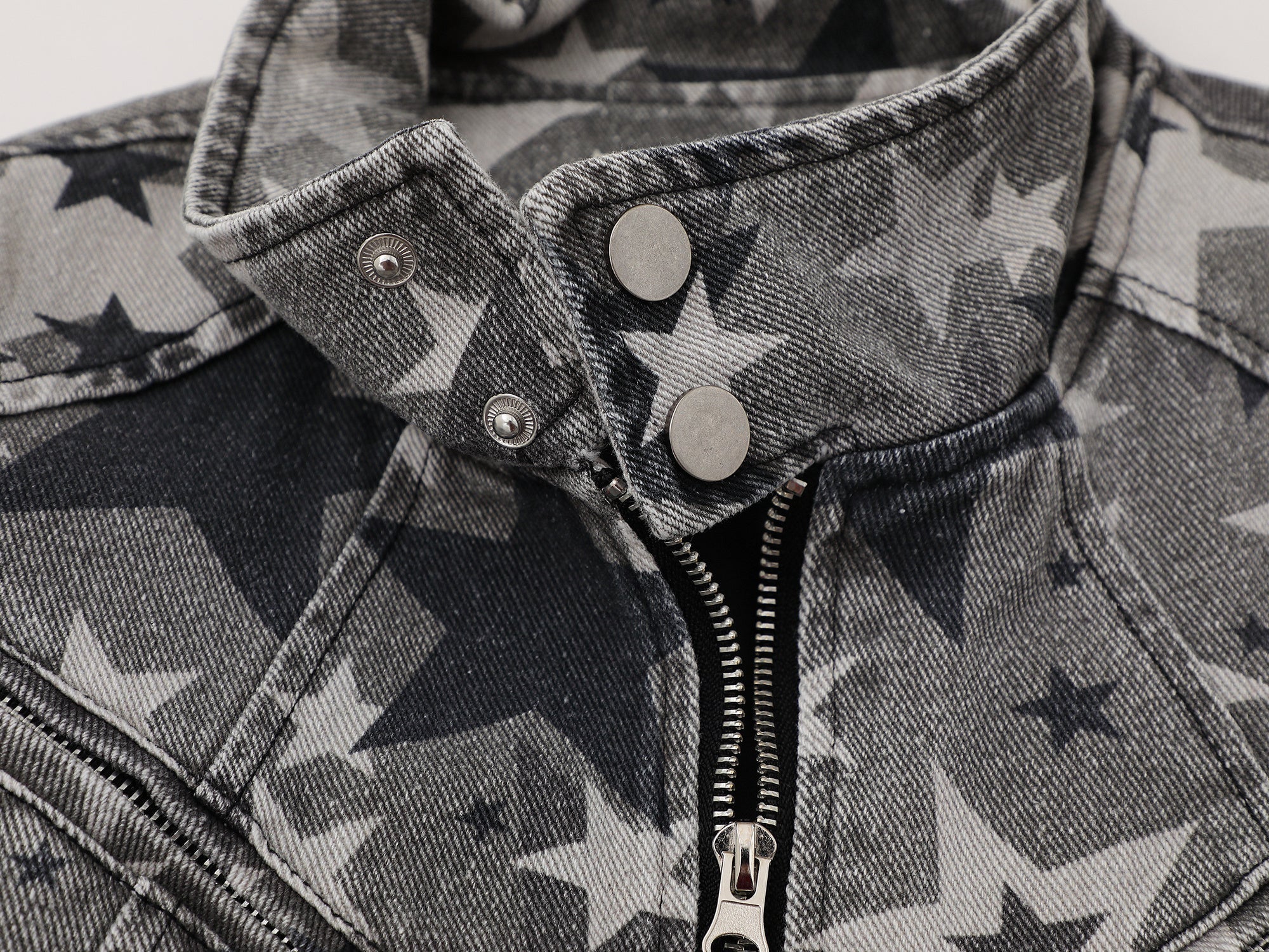 3-6-5.shop Star Pattern Denim Jacket